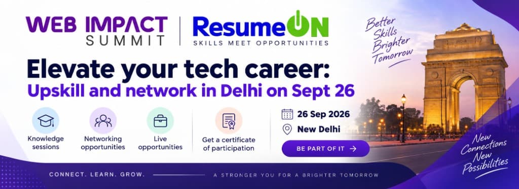 Web Impact Summit 2026 in New Delhi on September 26: elevate your tech career with knowledge sessions, networking, live opportunities, and a certificate. Be part of it.